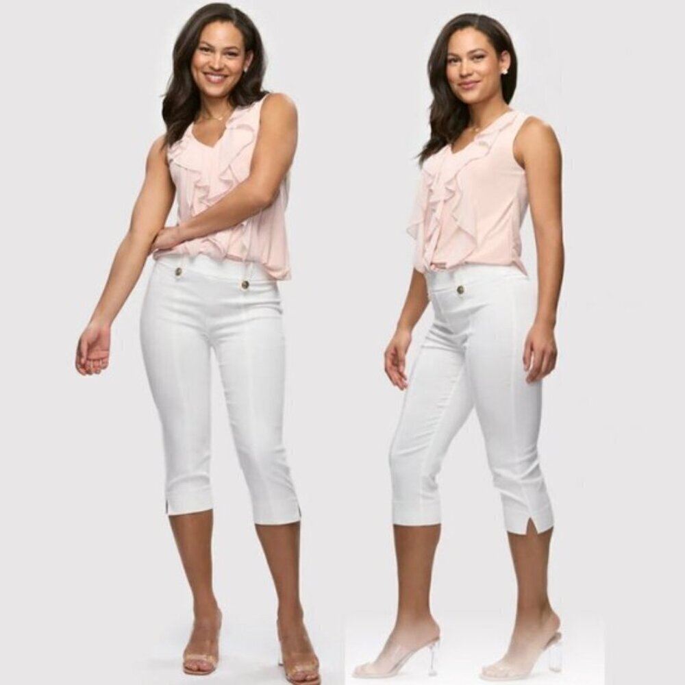 Laura plus white Straight Leg Pull-On Capris size 16